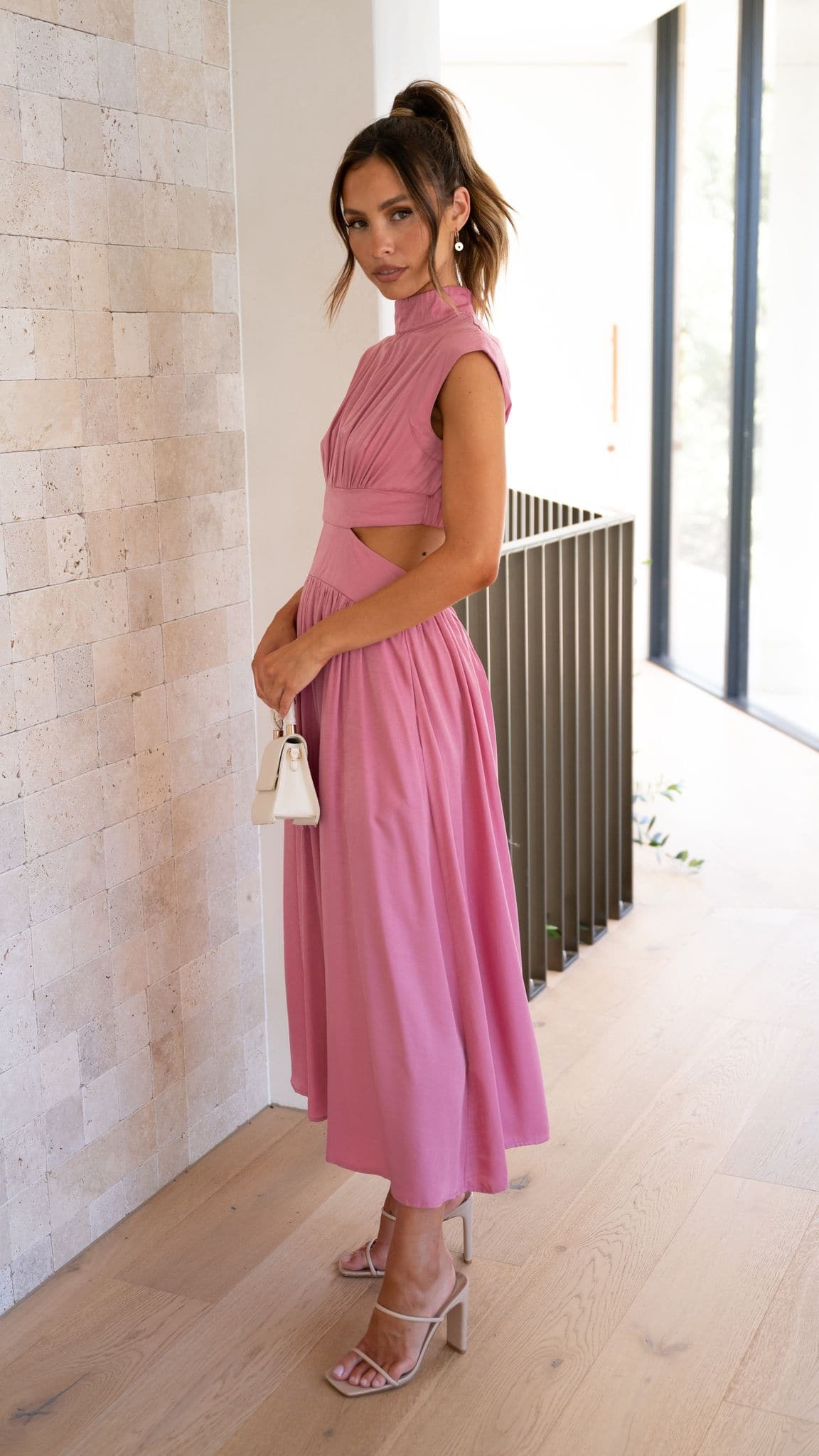 Cindie Midi Dress - Pink
