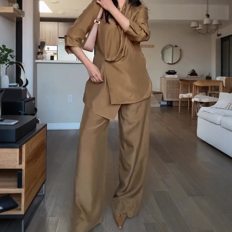 Women's Fashionable Two-Piece Set of Top and Pants