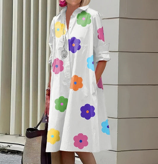 Fina | Effortless Floral Shirt Dress