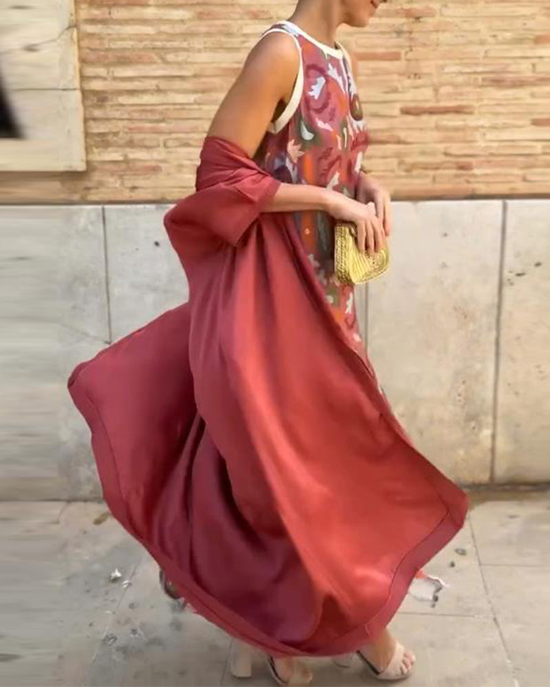 Valencia - Elegant Set with Dress and Flowing Cardigan
