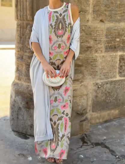 Valencia - Elegant Set with Dress and Flowing Cardigan
