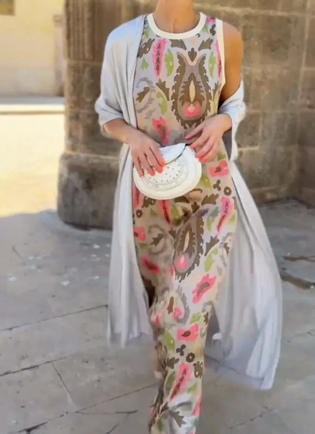 Valencia - Elegant Set with Dress and Flowing Cardigan