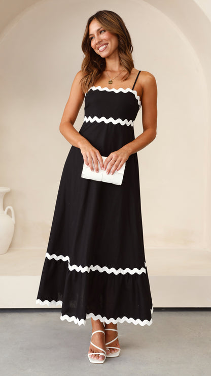 Brodey Midi Dress - Black / White