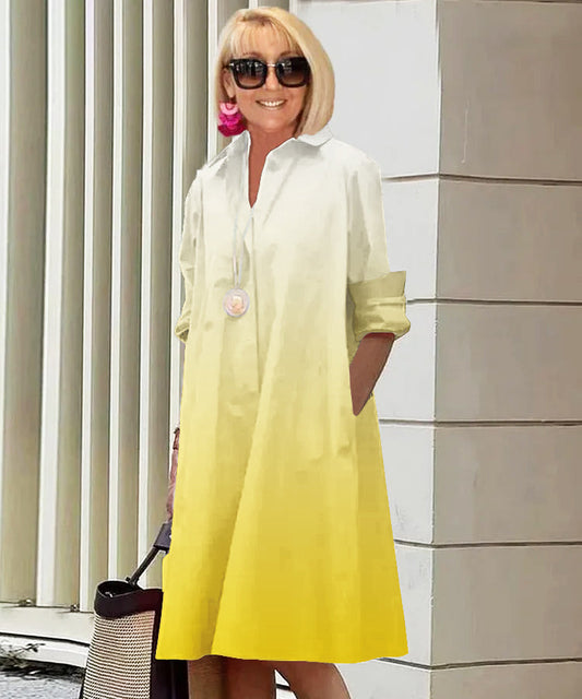 Nori | Elegant Gradient Shirt Dress